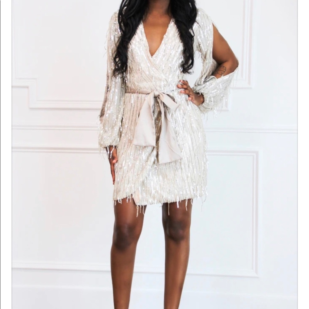 Champagne Gold Plus Size Cocktail Dress